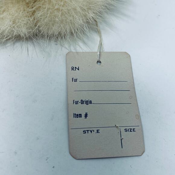 Vintage 50s / 60s Fur Hat Cream Winter Original Tag Blank Classic Tan - Picture 7 of 9